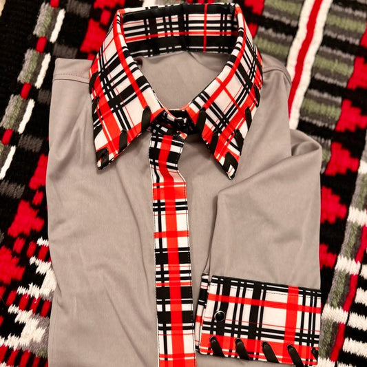 Red Plaid Shirt & Pad Set