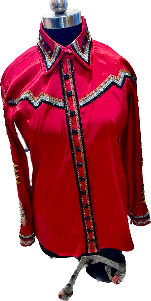 Red & Bronze Aztec Cowgirl Day Shirt