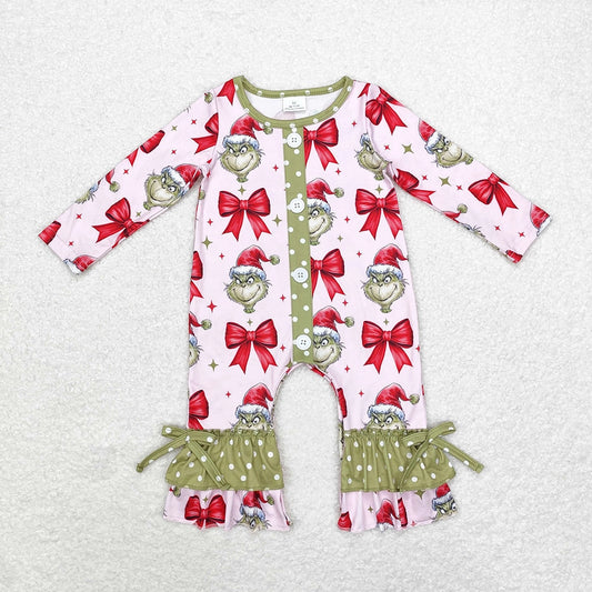 Christmas Grinch & Bow Romper